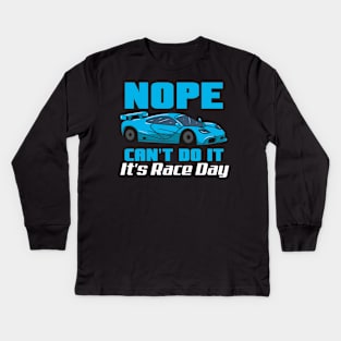 CAR RACING: It's Race Day Kids Long Sleeve T-Shirt